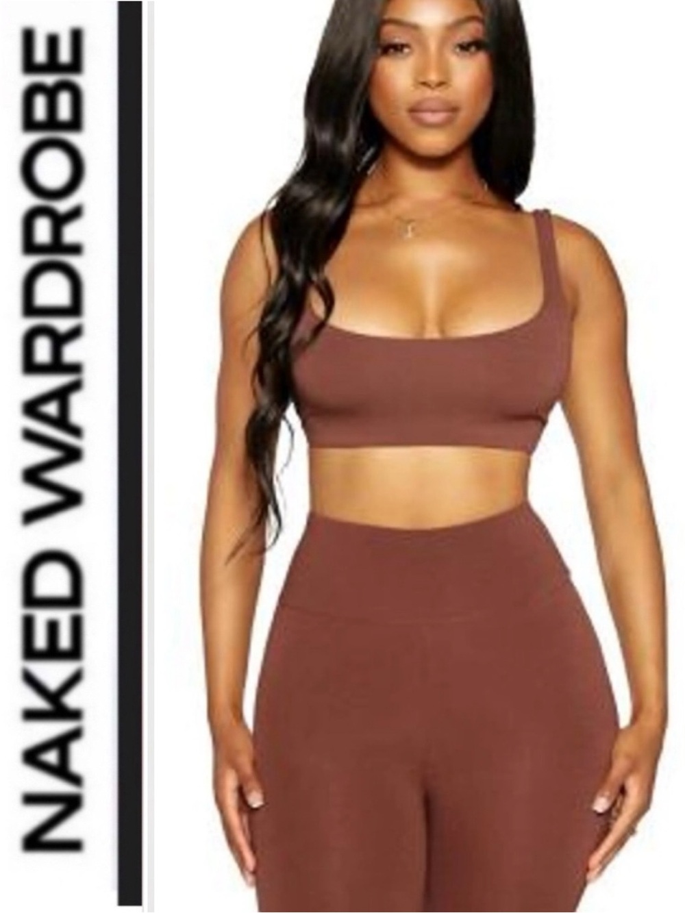 Naked Wardrobe 🤎 NW sculpt leggings and Cropped tank SET 🤎chocolate